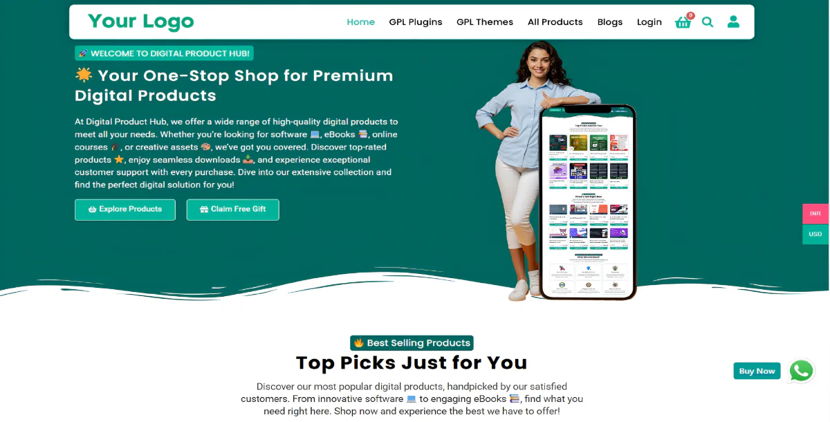 Digital Products Selling Website