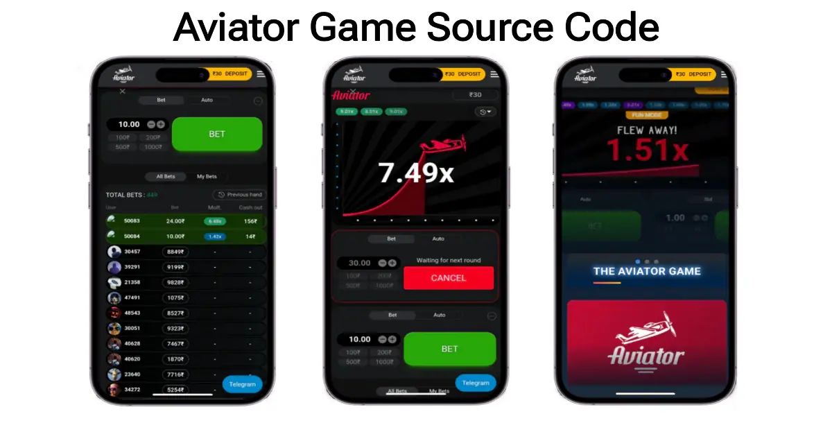Aviator game - Complete Source code.